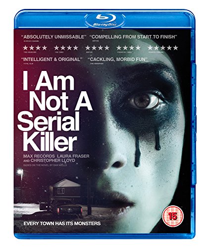 I Am Not A Serial Killer" Blu-ray case with a distressed face image.