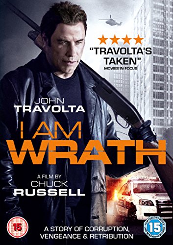John Travolta holds a shotgun on the "I Am Wrath" DVD cover.