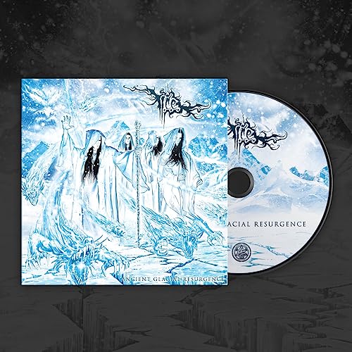 CD cover with icy blue landscape and figures in flowing robes.