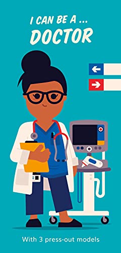 Book cover featuring a cartoon Black female doctor with medical equipment.