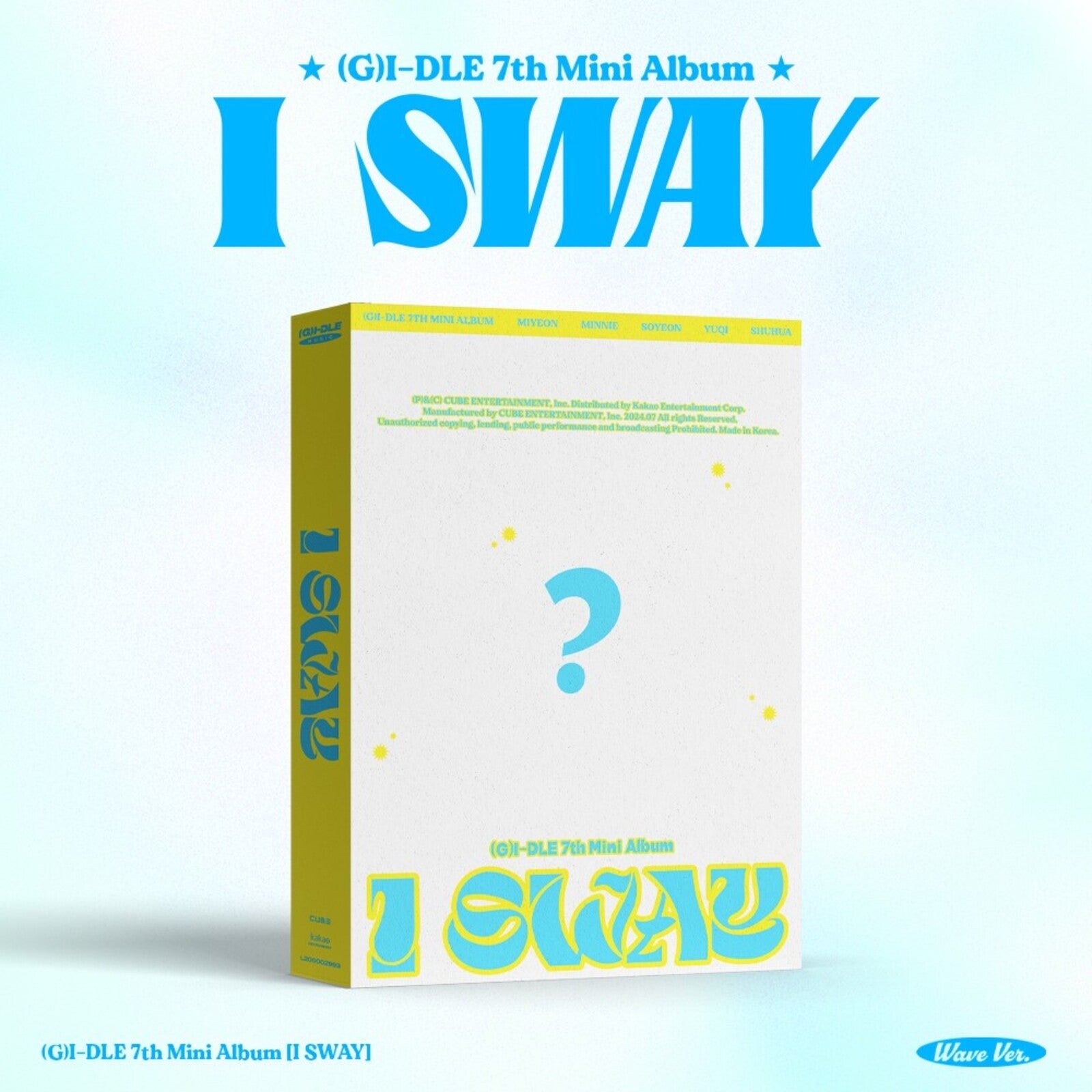 CD album cover for (G)I-DLE’s “I Sway,” featuring a question mark.