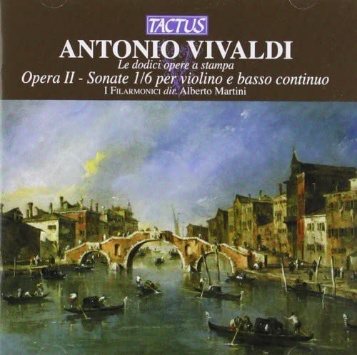 CD cover for Vivaldi’s Opera II featuring a Venetian canal scene.