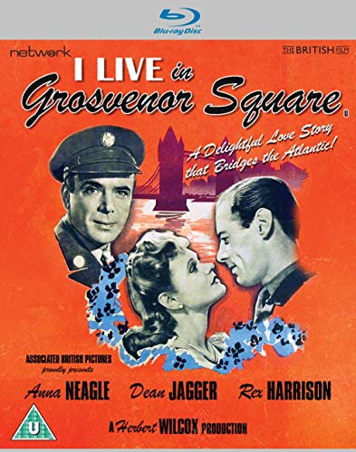 “I Live in Grosvenor Square” Blu-ray cover featuring actors and a bridge.