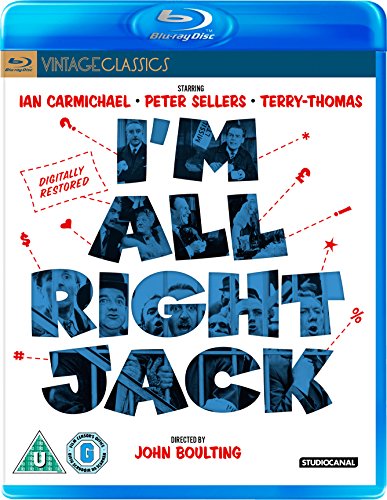 Blu-ray cover for I'm All Right Jack featuring black and white film scene cutouts.
