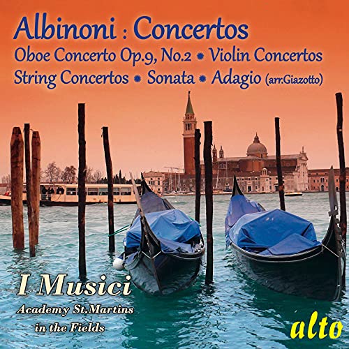 CD cover for Albinoni concertos with a Venetian canal scene.