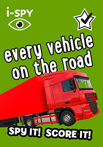 Bright green i-SPY guide cover featuring a red semi-truck.