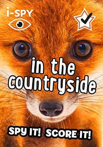 Close-up of a fox face with the i-SPY In the Countryside book title overlay.