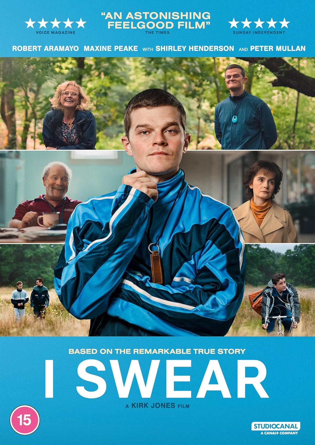DVD cover for I Swear featuring a collage of actors against outdoor and indoor backgrounds.