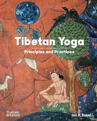 Book cover featuring a meditative figure, birds, and stylized plants against an orange background.