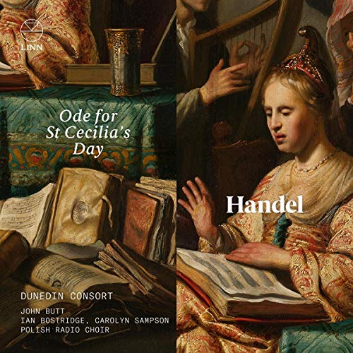 CD cover featuring a classical painting of a woman with a harp.