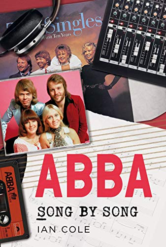 Book cover featuring ABBA, music equipment, and cassette tape imagery.