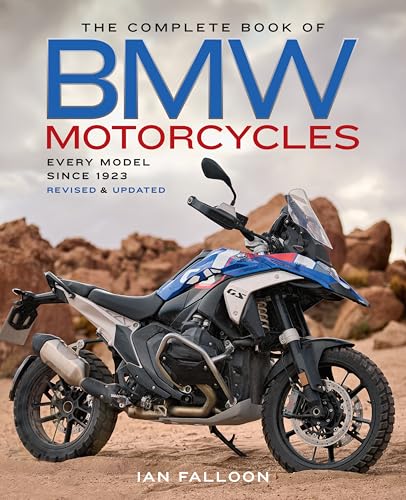 Book cover featuring a blue and white BMW adventure motorcycle.