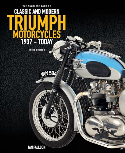Book cover featuring a blue and silver vintage Triumph motorcycle.