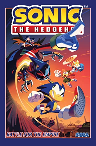Sonic the Hedgehog comic cover featuring Sonic, Metal Sonic, Dr. Eggman, and other characters.