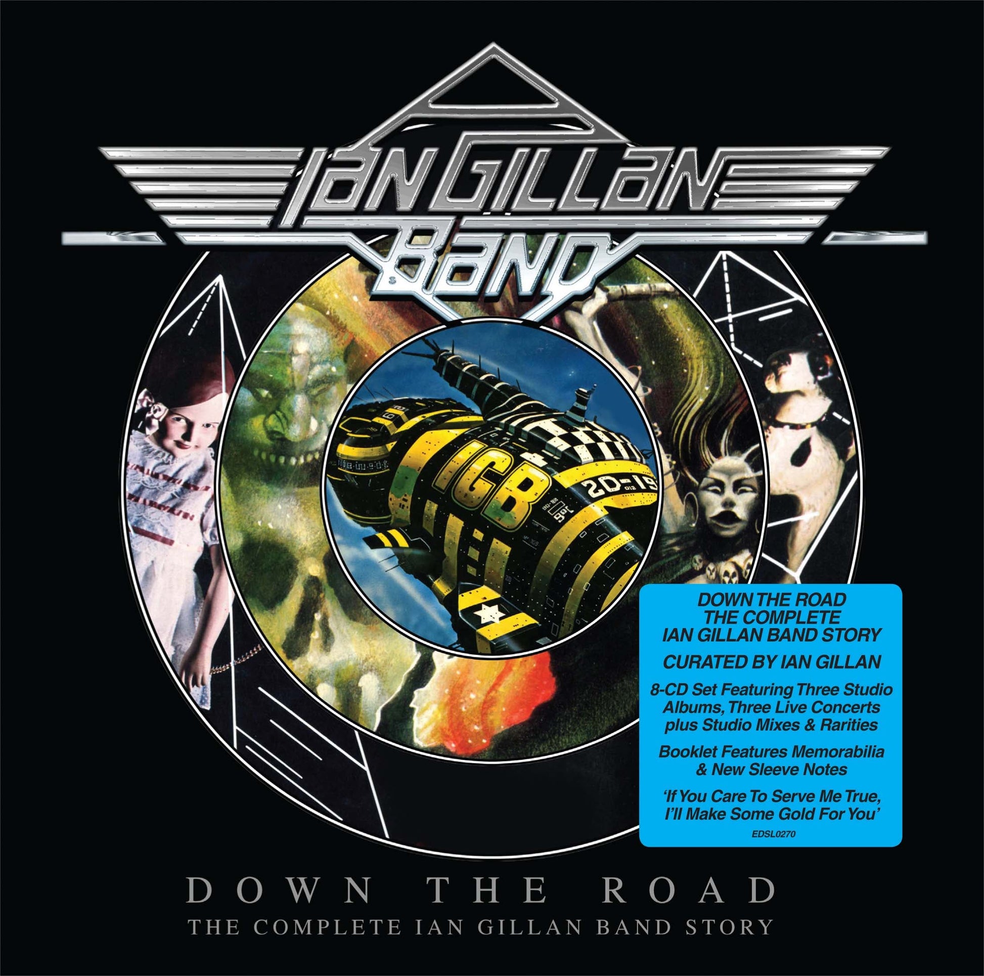 CD cover for Ian Gillan Band’s “Down the Road” with sci-fi artwork.