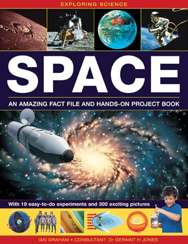 Book cover: "Space" with images of planets, rockets, and astronauts.