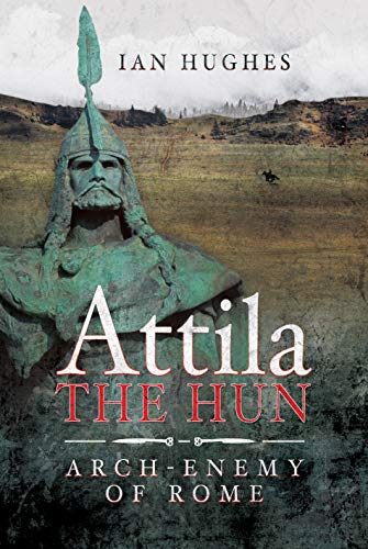 Book cover depicting a bronze statue of Attila the Hun with a landscape background.