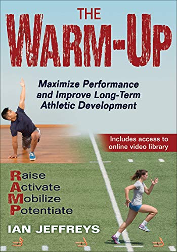 Book cover featuring athletes stretching and running, titled "The Warm-Up.