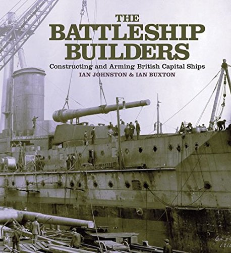 Book cover showing a large naval gun being lowered onto a battleship deck.