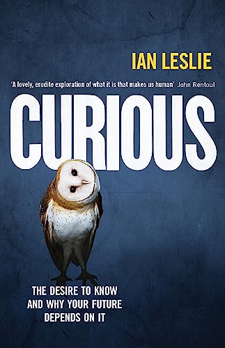 Book cover: "Curious" with a barn owl and large white title text.