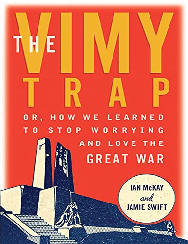 Book cover: “The Vimy Trap” with a red background and monument image.