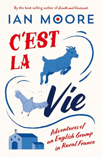 Book cover: leaping goat, flying bird, and French village scene.