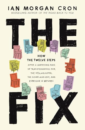 Book cover with large, bold title and scattered illustrations of chairs.