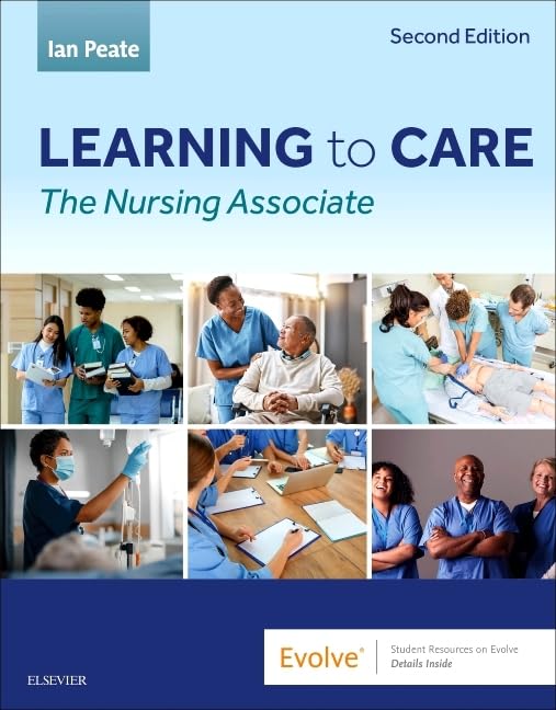 Book cover: “Learning to Care” with images of healthcare professionals.