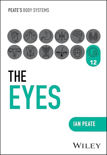 Book cover for "The Eyes" with anatomical eye diagram and teal text.