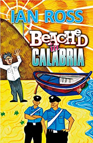Book cover: man, boat, and two police officers on a beach.