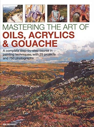 Painting instruction book cover with landscape, portraits, and floral examples.