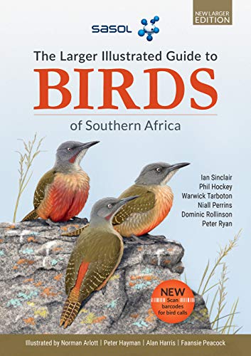 SASOL Birds of Southern Africa guidebook cover with three woodpeckers.