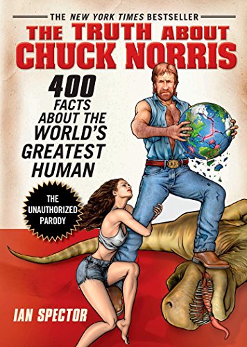 Book cover featuring Chuck Norris holding a shattered Earth, with a dinosaur.