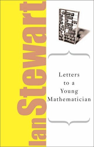 Book cover with yellow side, large text Ian Stewart, an abacus, and title text.