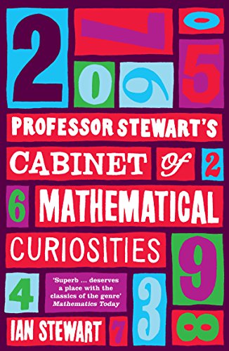 Book cover with colorful numbers and the title "Professor Stewart's Cabinet...