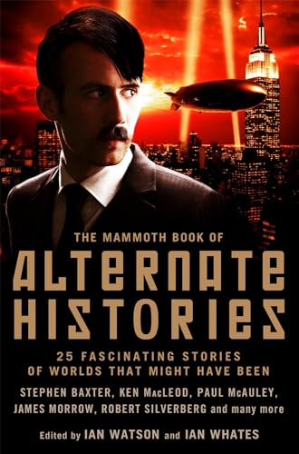 Book cover: man with mustache, airship, and city skyline in red tones.