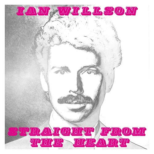 Album cover with a black-and-white portrait of a man and pink text.