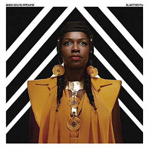 Album cover for Ibibio Sound Machine’s “Electricity” featuring a woman in gold.