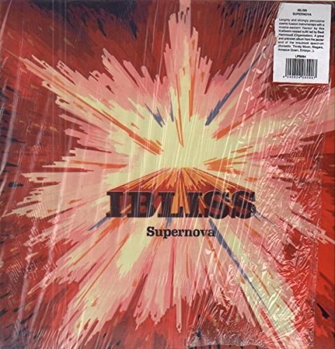 Ibliss “Supernova” vinyl record with a red and gold exploding star design.