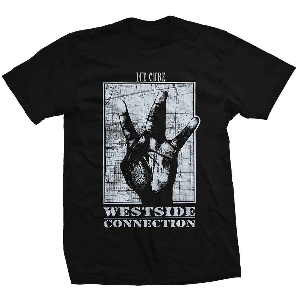 Black t-shirt with Westside Connection logo and hand graphic.