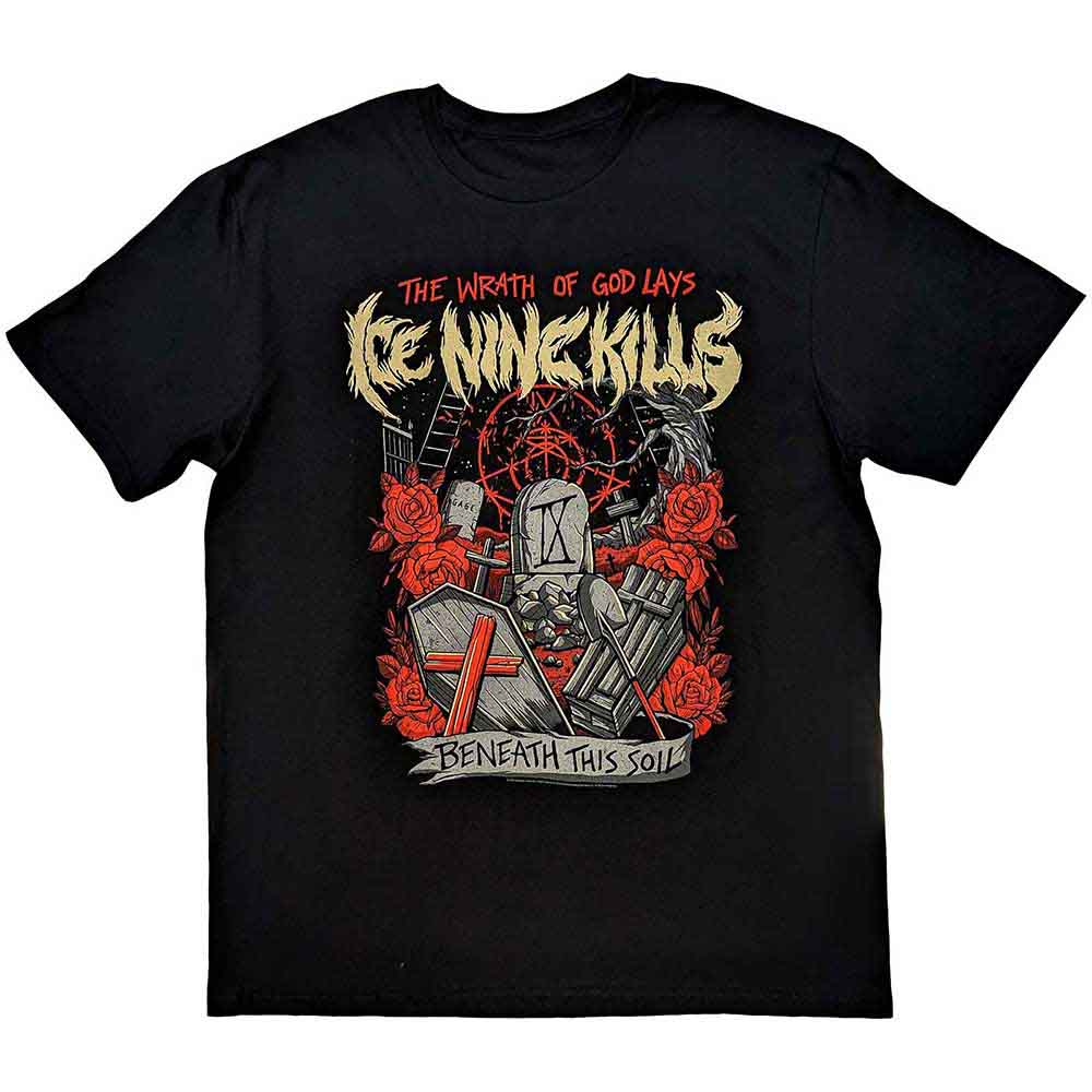 Black t-shirt featuring “Ice Nine Kills” and “Wrath” artwork, size XX-Large.