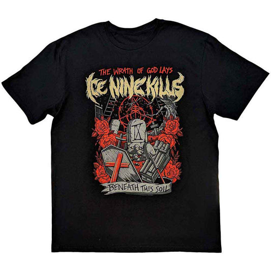 Black t-shirt featuring “Ice Nine Kills” and “Wrath” artwork, size XX-Large.