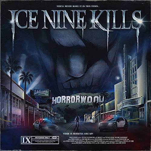 Vinyl cover art featuring a dark, cinematic street scene with police cars and text.