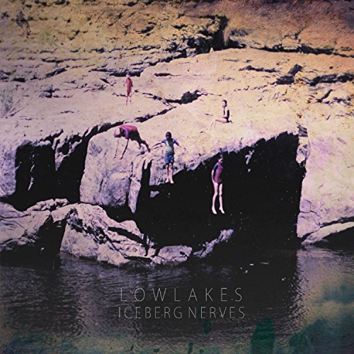 Album cover: people diving from rocks into dark water.