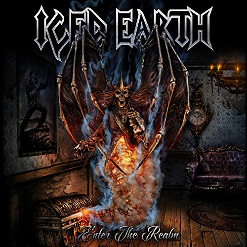 The image depicts a dark, gothic-themed album cover with a skeleton figure.