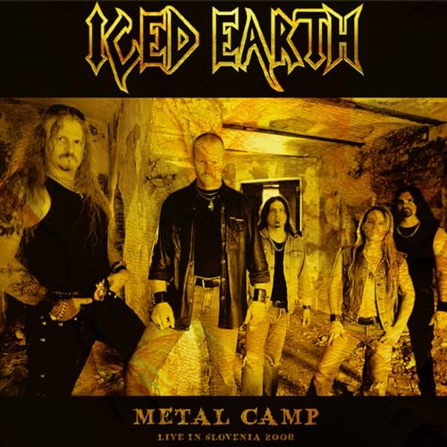 Iced Earth “Metal Camp” vinyl album cover with band members pictured.