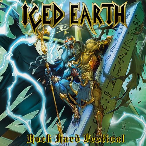 Iced Earth album cover featuring an Egyptian god with lightning effects.