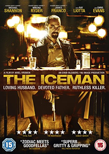 DVD cover for "The Iceman" featuring Michael Shannon in a dark setting.