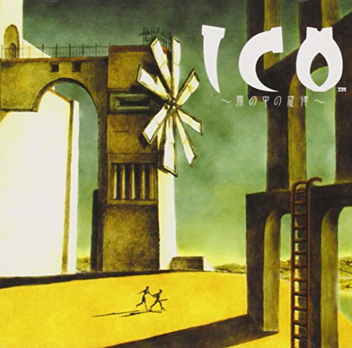 Ico" soundtrack cover: misty castle ruins with a windmill and two figures.