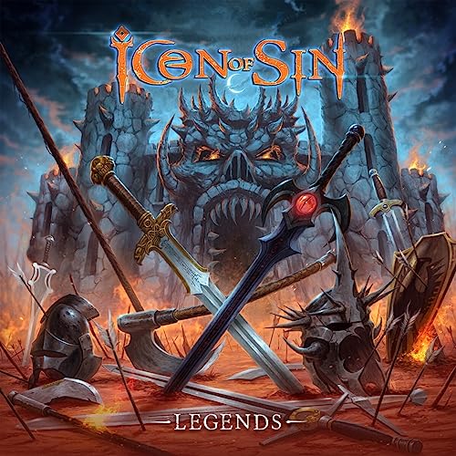 CD cover: skull fortress with crossed swords and broken weapons.